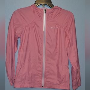 Girls Columbia Size M Hooded Pink Windbreaker